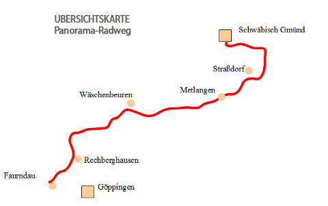 Übersicht Taubertal-Radweg