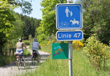 Beschilderung des EIfel-Ardennen-Radwegs