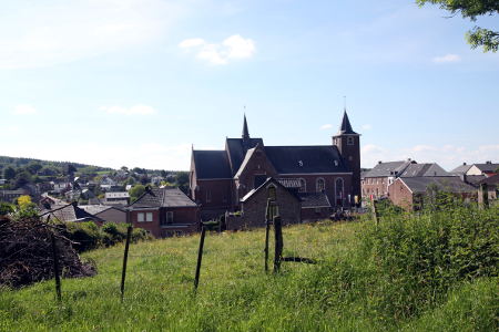 Blick auf Gemmenich vom Radweg