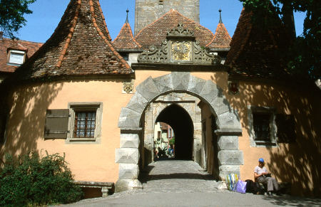 Am Start des Altmühl-Radwegs in Rothenburg