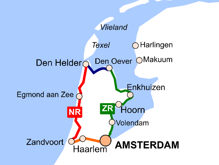 Karte Nordhollandroute