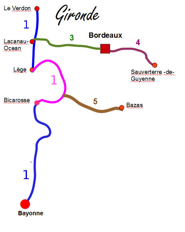 Karte Radwege Atlantik Frankreich