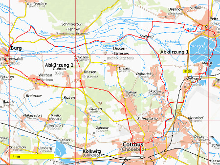 Karte Tagestour Brandenburg Berliner Seen & Urstromtal