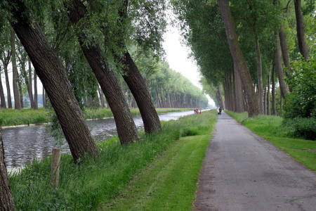 Typisch:Kanalradwege auf der Flandernroute