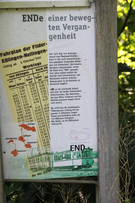 Info-Tafel zur END-Straßenbahn am Radweg